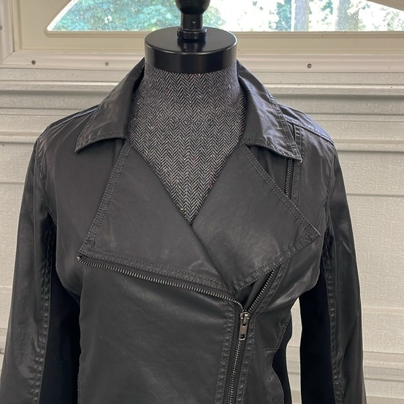 Eileen Fisher Vegan Leather Moto Jacket Small Petite - Picture 4 of 9